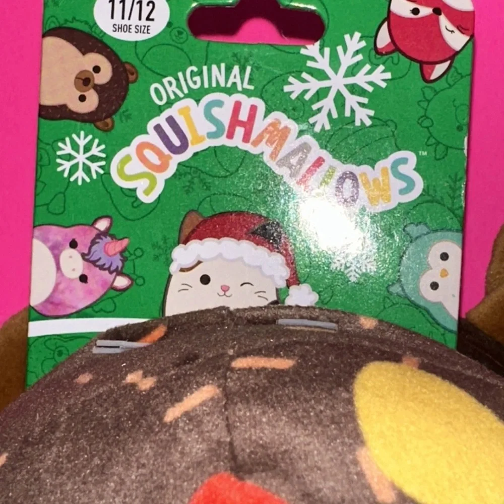 Originally Squishmallows Christmas Slippers Reindeer Lights Size 11/12 YOUTH A16